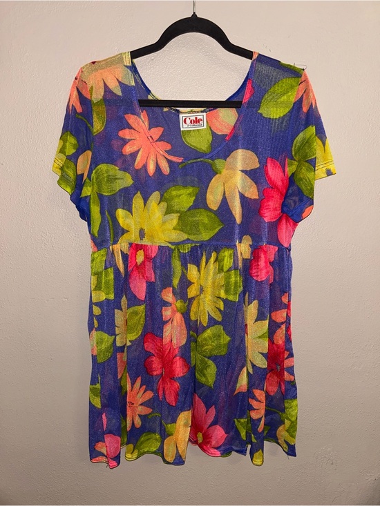 cole california Other - Blue Floral Swim Coverup Tunic